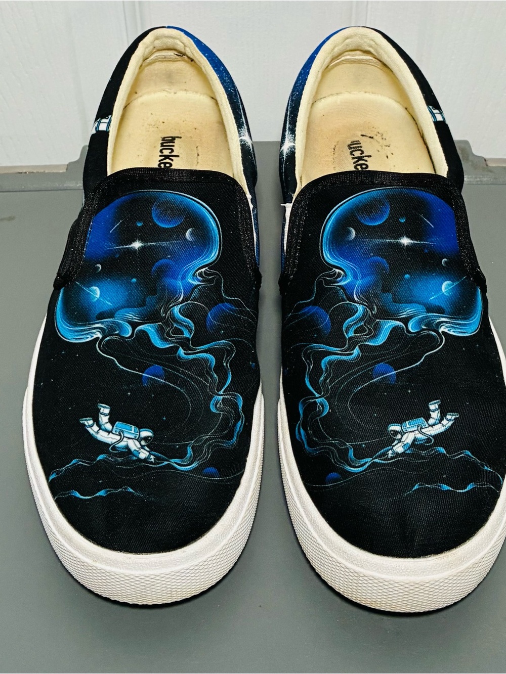 Bucketfeet Shoes Womens 8 Men’s 6.5 Slip On Unisex Kids Astronauts OuterSpace